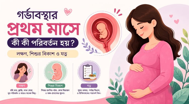 গর্ভাবস্থার প্রথম মাসে কী কী পরিবর্তন হয়? লক্ষণ, শিশুর বিকাশ ও যত্ন