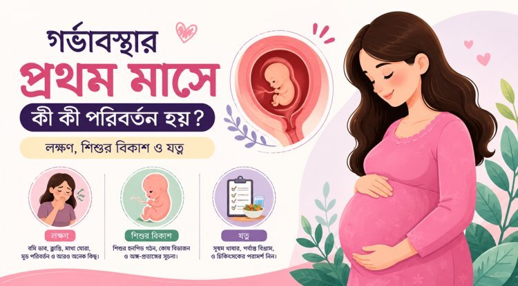 গর্ভাবস্থার প্রথম মাসে কী কী পরিবর্তন হয়? লক্ষণ, শিশুর বিকাশ ও যত্ন